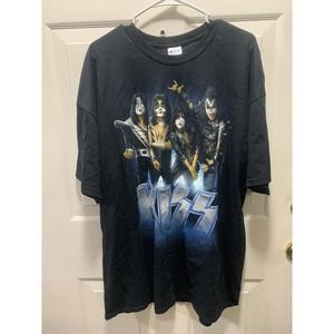 Custom Kiss Graphic 2XL T-Shirt Preshrunk Cotton Vintage Rock And Roll